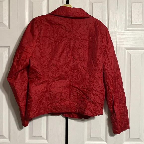 JG Hook Jacket Quilted Women Red Lightweight Lined Coat jacket size LARGE - Picture 11 of 15